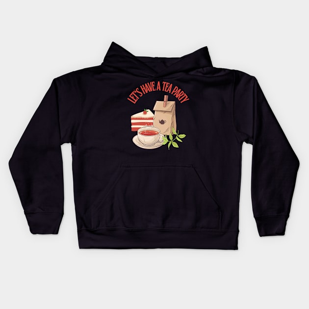 Let's Have a Tea Party Kids Hoodie by Souls.Print